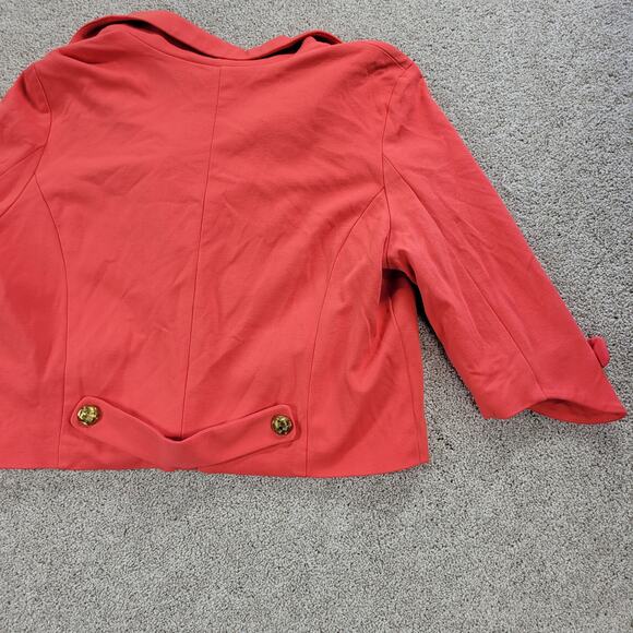 VTG Countess Luann Womens Cropped Blazer 1X Coral Double Breasted Notched Lapel - Picture 3 of 15